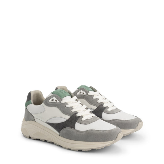 Rayleigh Women - Sneakers - Leather - Grey/Green FRD