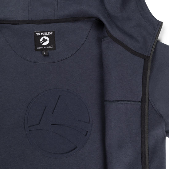 Steffen Men - Hooded Cardigan - Sweat - Navy DCI