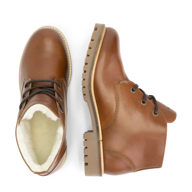 Trehuse Men - Lace-Up Boots - Leather - Cognac UPD