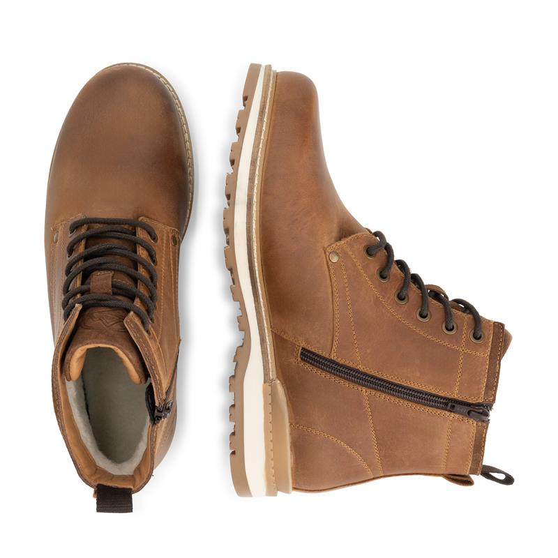 Mosbjerg Men - Lace-up boots - Wool-lined - Cognac UPD