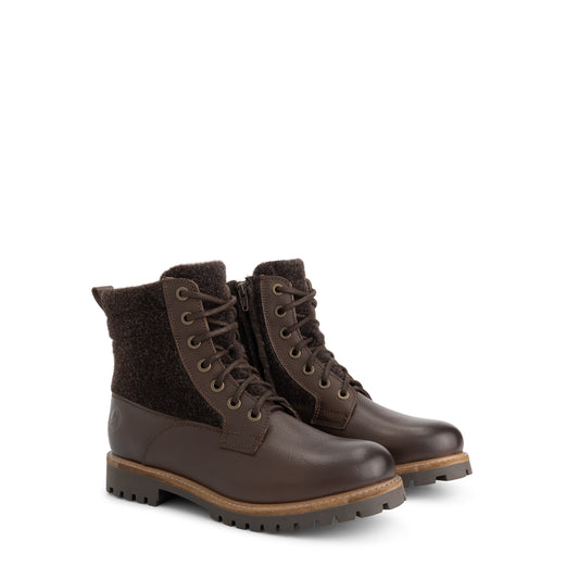 Enningdal Men - Lace-up boots - Wool/Felt - Dark brown FRD