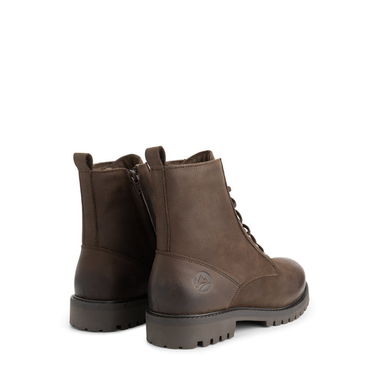 Akland Men - Lace-up boots - Nubuck - Zipper - Dark brown BD
