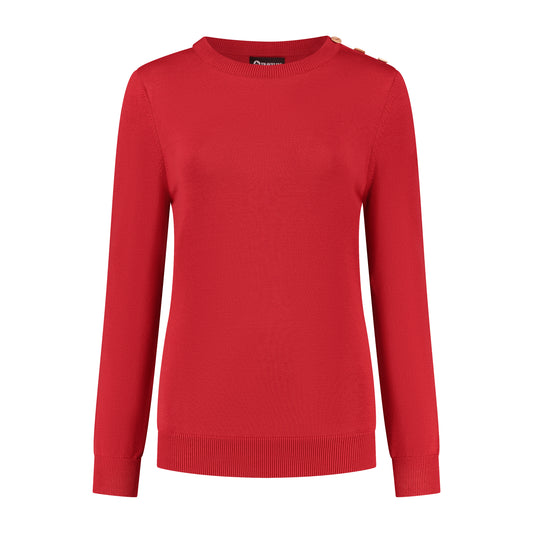 Vadstena Women - Knitted sweater - Red F