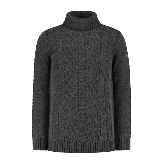 Oulu Men - Turtleneck - Knitted jumper - Dark antracite F