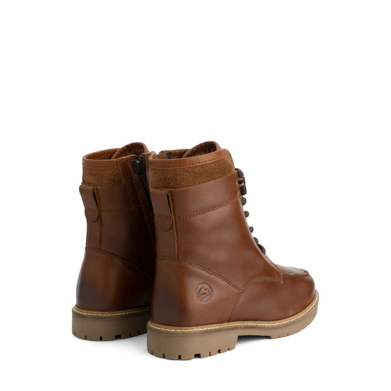 Tronstad Women - Lace-up boots - Wool-lined - Cognac BD