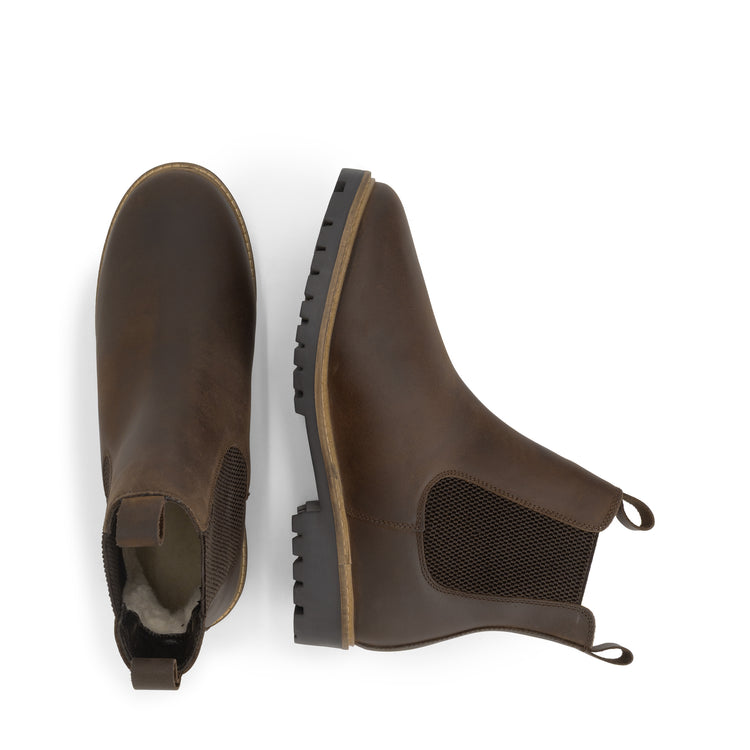 Hossa Men - Chelsea Boots - Wool-Lined - Dark Brown UPD