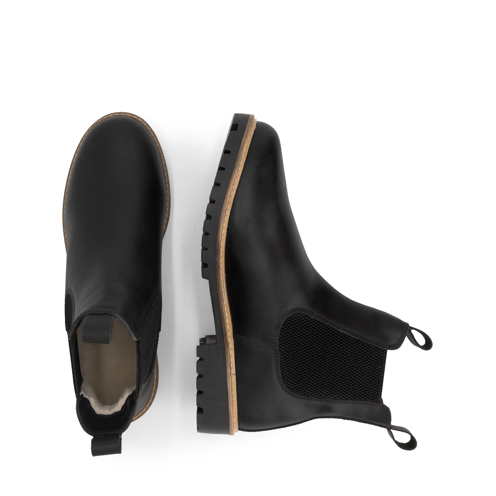 Hossa Men - Chelsea Boots - Wool-Lined - Black UPD