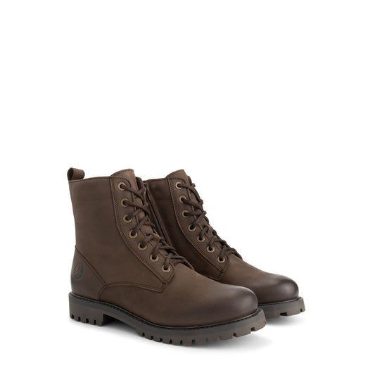 Akland Men - Lace-up boots - Nubuck - Zipper - Dark brown FRD