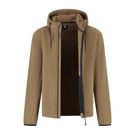 Karlson Men - Hooded Cardigan - Fleece - Brown CVO