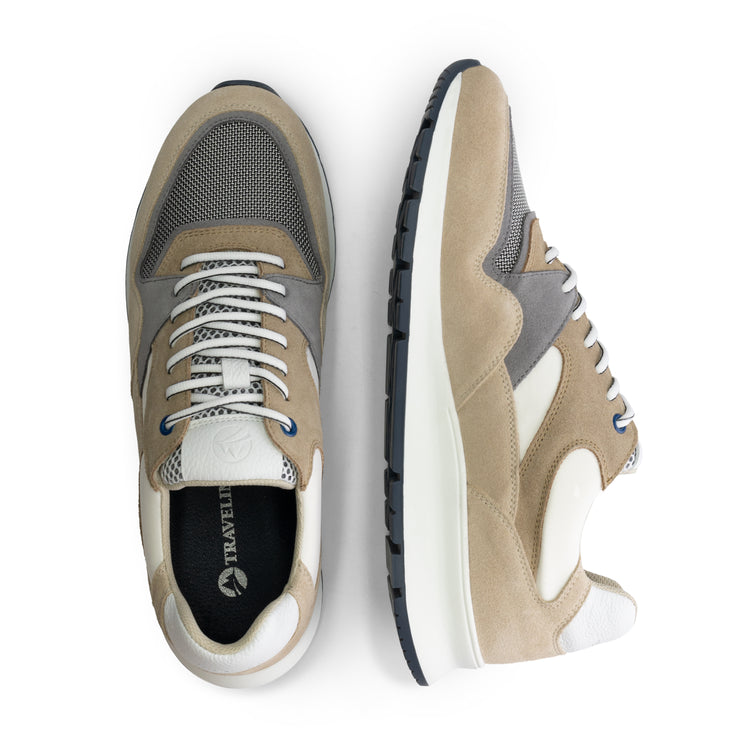 Ledbury Men - Sneakers - Leather and canvas - Sand UPD