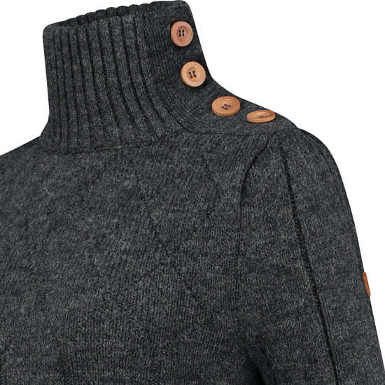 Turtleneck Mora Women - Knitted jumper - Dark antracite DCB