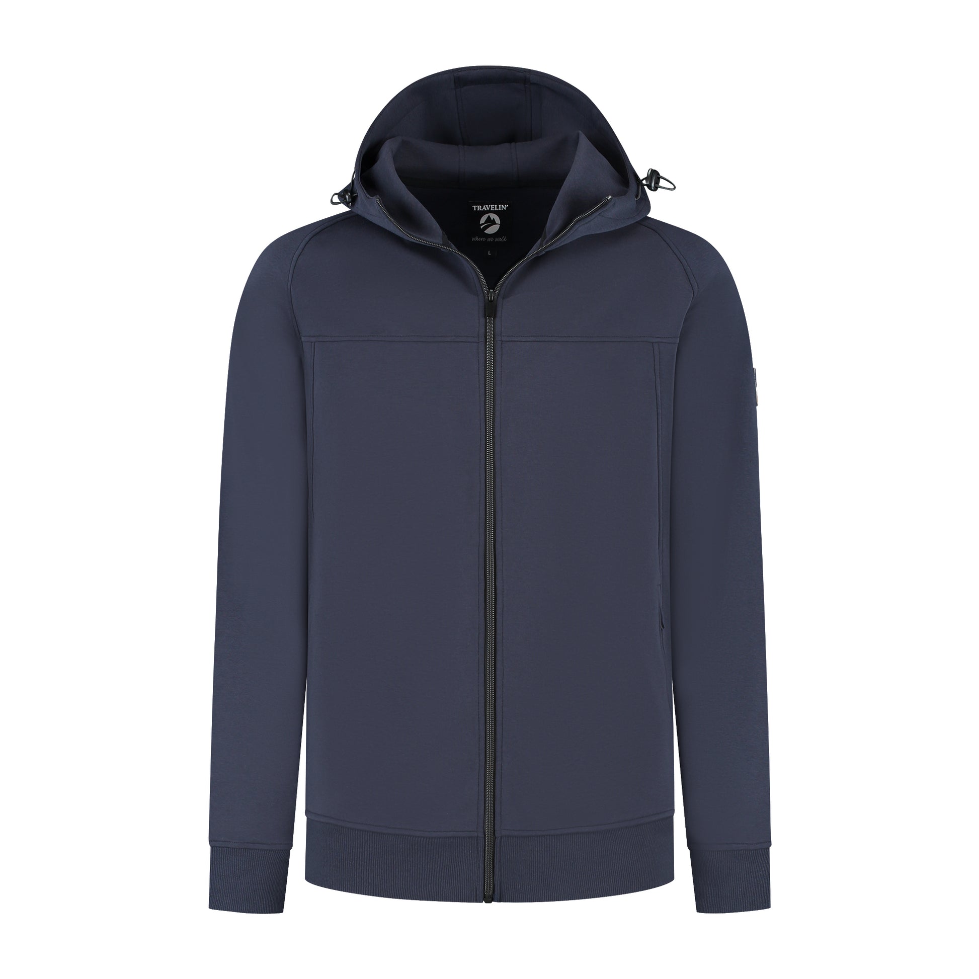 Steffen Men - Hooded Cardigan - Sweat - Navy F