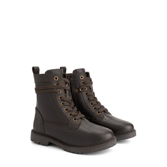 Kafjord Women - Lace-up boots - Wool-lined - Dark brown FRD